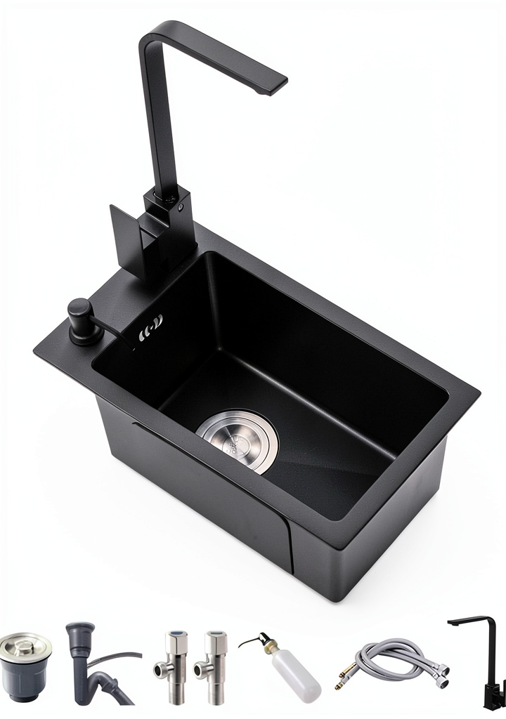 Kferfft stainless steel single bowl kitchen sink