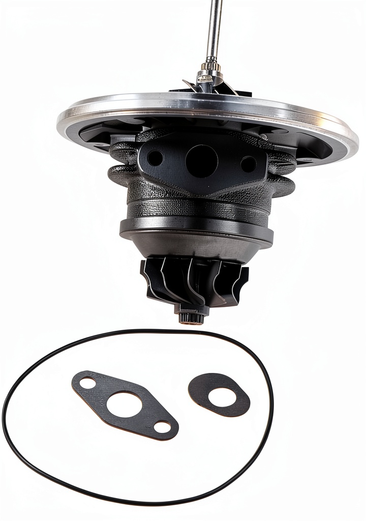 Installing maXpeedingrods 452239 turbocharger replacement on a wooden workbench
