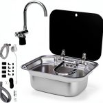 Kunghei Stainless RV Sink with Foldable Faucet-0