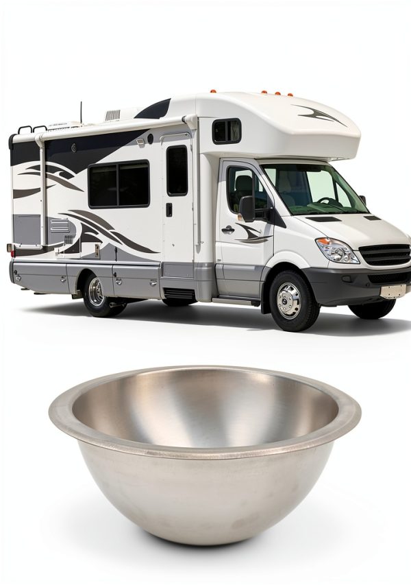 Acouto Stainless RV Sink Modern Round Design-4