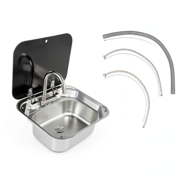 Kreiaoer RV Sink Stainless Steel Convertible-8