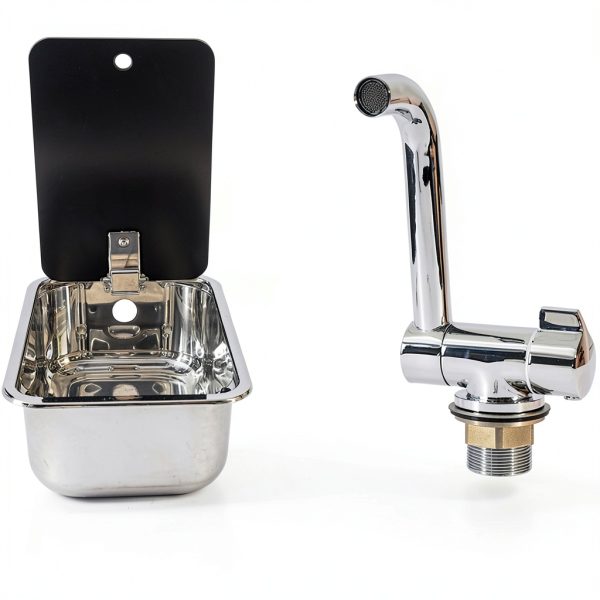 WANGCEPLSD Stainless RV Sink 304 Steel Foldable Faucet-5