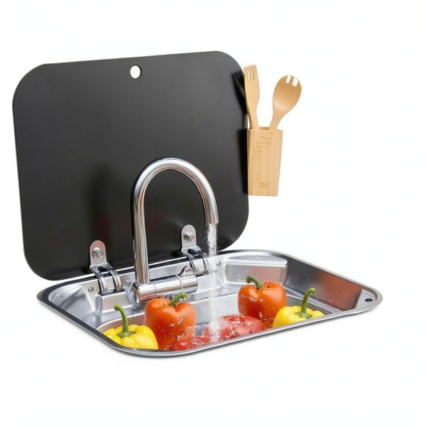 Kunghei Stainless RV Sink with Foldable Faucet-7