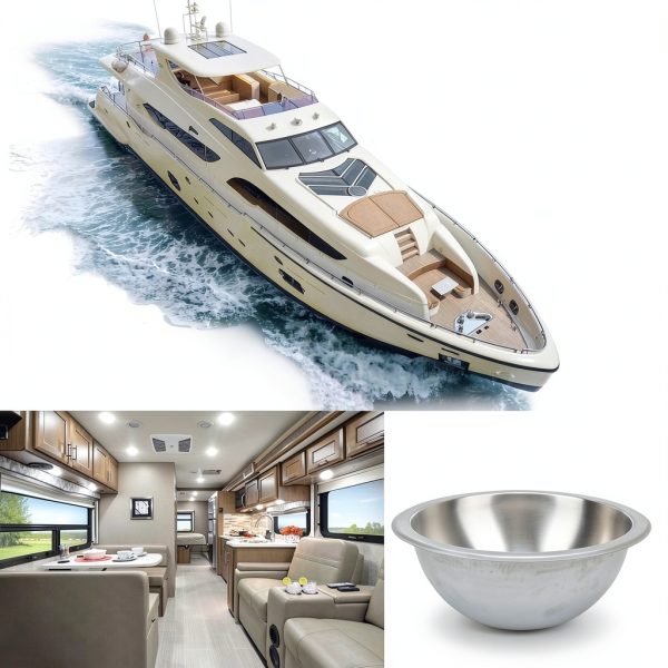 Ejoyous RV Kitchen Sink Stainless Steel Round-4