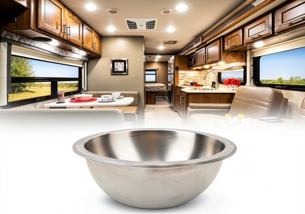 Ejoyous RV Kitchen Sink Stainless Steel Round-2