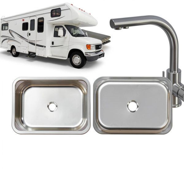XHIKOWAT RV Kitchen Sink 304 Stainless Steel-4