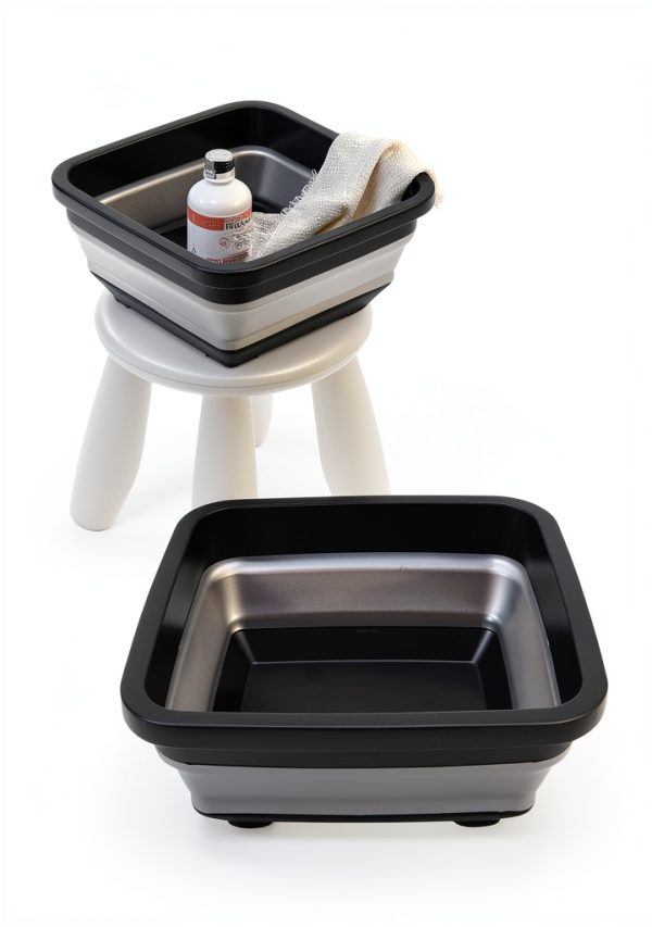 ZIZEV Foldable Stainless Sink Tub 12.6in Travel-3