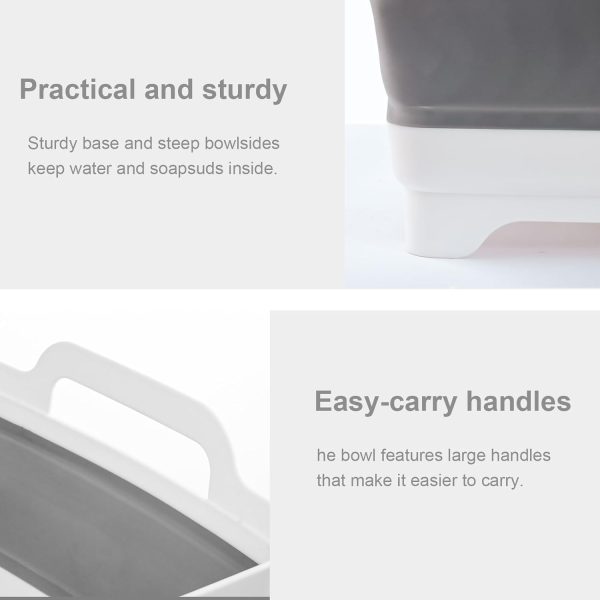 Aertiavty Light Grey Collapsible Dish Basin RV Kitchen Sink-4