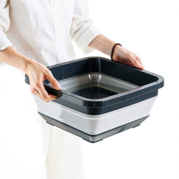 ZIZEV Foldable Stainless Sink Tub 12.6in Travel-2