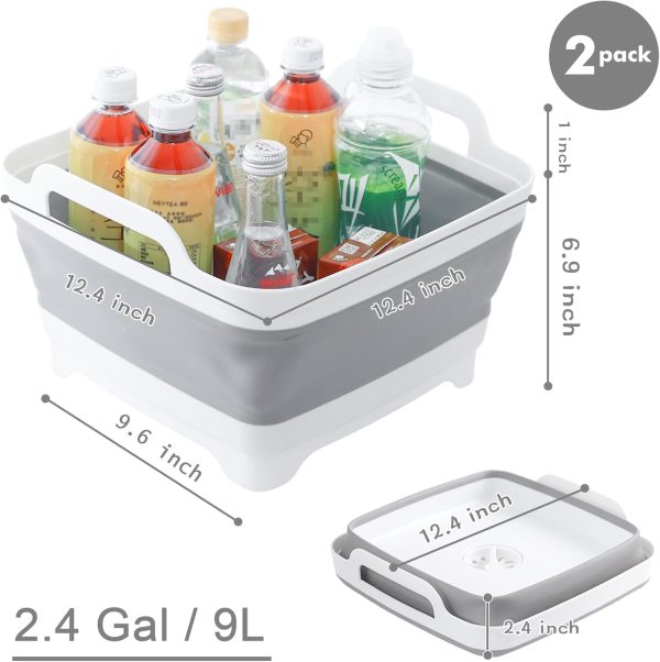 Aertiavty Light Grey Collapsible Dish Basin RV Kitchen Sink-1