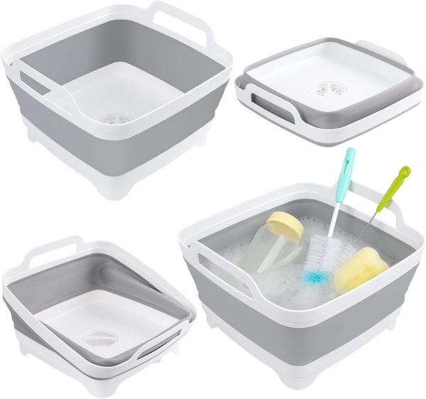 Aertiavty Light Grey Collapsible Dish Basin RV Kitchen Sink-0