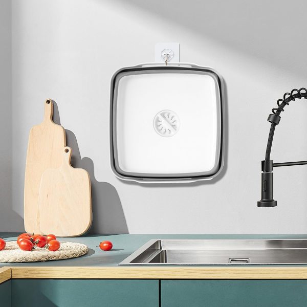 Aertiavty Light Grey Collapsible Dish Basin RV Kitchen Sink-8