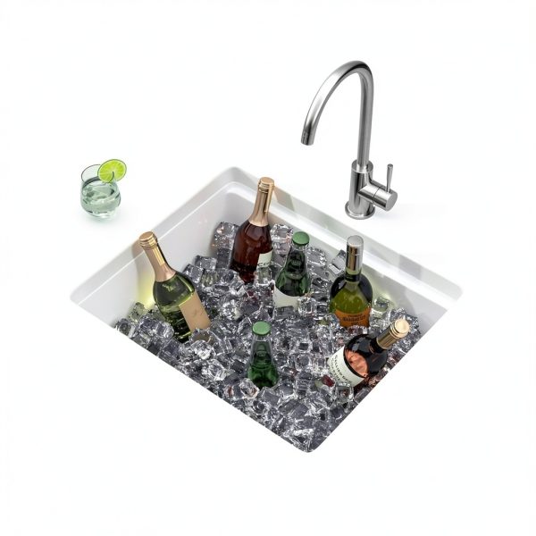 Granite Undermount Bar Sink Fulorni 21in White-3