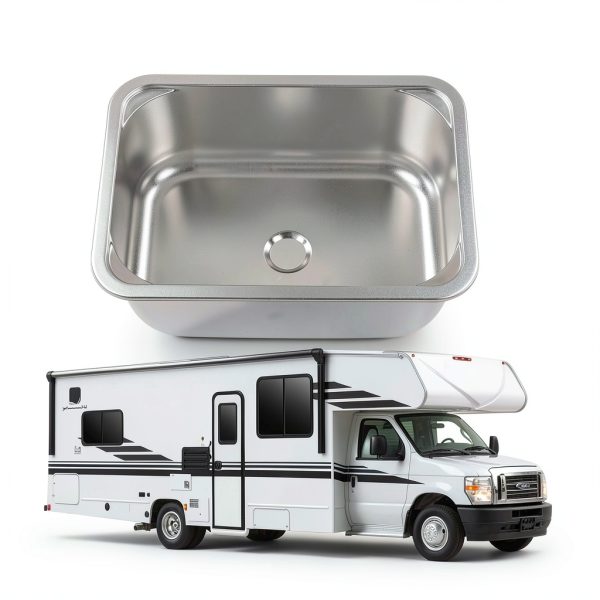 XHIKOWAT RV Kitchen Sink 304 Stainless Steel-3