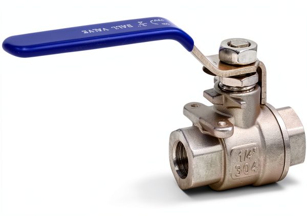 DERNORD Ball Valve Stainless Steel 304 1/4" NPT Heavy Duty for Water, Oil, and Gas with Blue Locking Handles (Pack of 2)-3