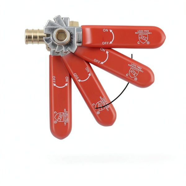 VANCOCO 3/4" PEX Ball Valve 4-Pack - Lead-Free Brass Shut Off Valve-2