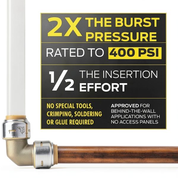 SharkBite Max 1 x 1 in PTC Ball Valve, Push-to-Connect Brass Water Shut-Off Plumbing Fitting, UR22223-2