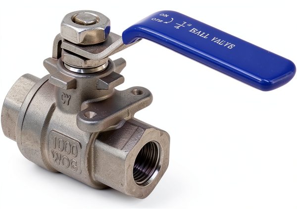 DERNORD Ball Valve Stainless Steel 304 1/4" NPT Heavy Duty for Water, Oil, and Gas with Blue Locking Handles (Pack of 2)-5