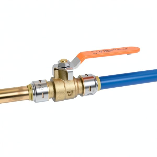 SharkBite Max 1 x 1 in PTC Ball Valve, Push-to-Connect Brass Water Shut-Off Plumbing Fitting, UR22223-5