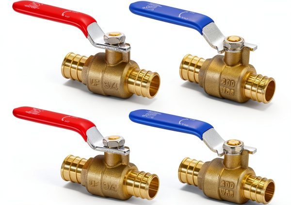 VANCOCO 3/4" PEX Ball Valve 4-Pack - Lead-Free Brass Shut Off Valve-0