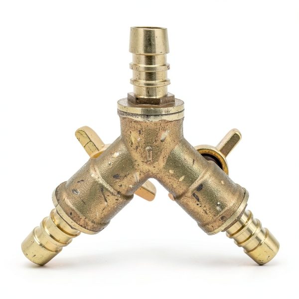 Brass 3 Way Shut-Off Valve, 3/8" Hose Barb 2 Switch Y Shaped Ball Valve Water/Fuel/Air-5