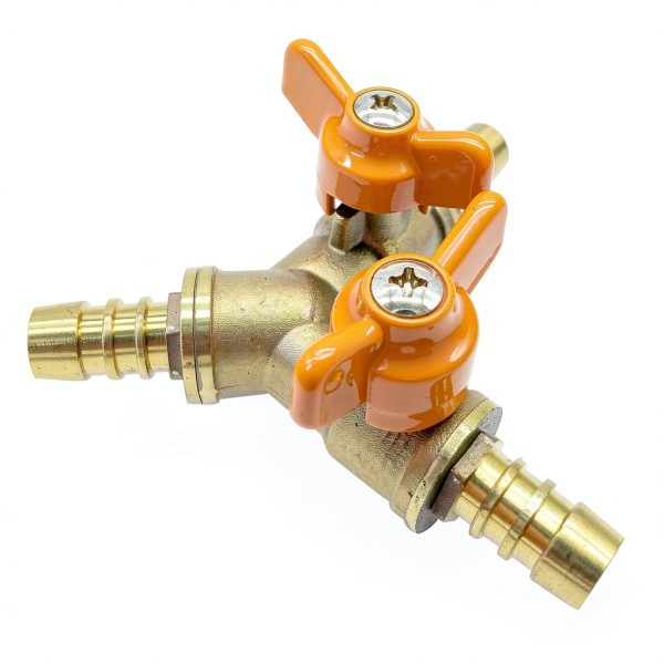 Brass 3 Way Shut-Off Valve, 3/8" Hose Barb 2 Switch Y Shaped Ball Valve Water/Fuel/Air-2