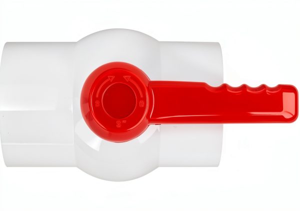 3Inch PVC Ball Valve Water Pipe Shut-off Valve Socket with Red T-Handle for Cold Water Supply lines, Irrigation Pipe fitting System(Socket x Socket), 3" PVC Water Shut-off Valves Fitting, SCH40-4