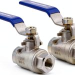DERNORD Ball Valve Stainless Steel 304 1/4" NPT Heavy Duty for Water, Oil, and Gas with Blue Locking Handles (Pack of 2)-0