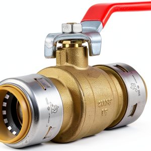 SharkBite Max 1 x 1 in PTC Ball Valve, Push-to-Connect Brass Water Shut-Off Plumbing Fitting, UR22223-0