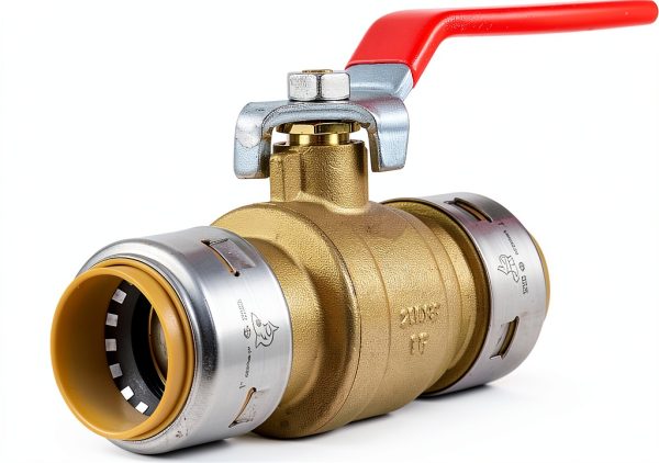 SharkBite Max 1 x 1 in PTC Ball Valve, Push-to-Connect Brass Water Shut-Off Plumbing Fitting, UR22223-0
