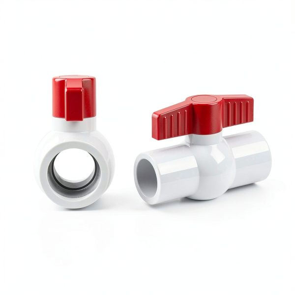 3/4" PVC Ball Valve, 6 PACK Red T-Handle Shut-Off Valve for Cold Water Supply Lines and Outdoor Plumbing-1