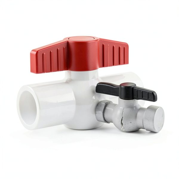 3/4" PVC Ball Valve, 6 PACK Red T-Handle Shut-Off Valve for Cold Water Supply Lines and Outdoor Plumbing-4