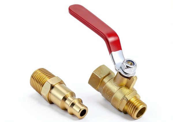 1/4 inch NPT Brass Ball Valve Kit with Air Plug Fitting by Qolekog-5