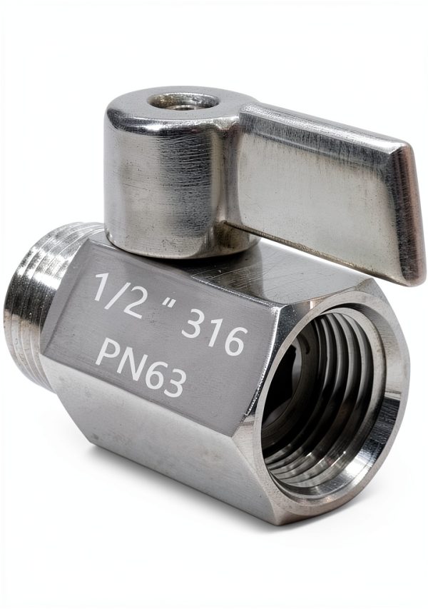 Beduan Mini Ball Valve Stainless Steel 316 1/2" NPT Male x Female Shut-3