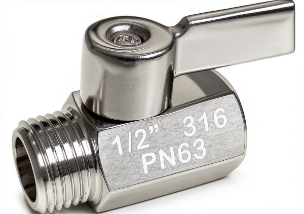 Beduan Mini Ball Valve Stainless Steel 316 1/2" NPT Male x Female Shut-1