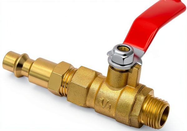 1/4 inch NPT Brass Ball Valve Kit with Air Plug Fitting by Qolekog-0